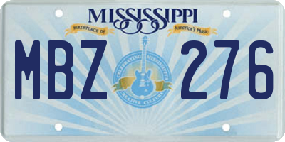 MS license plate MBZ276