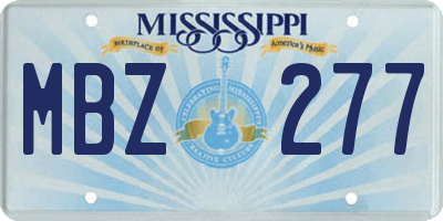 MS license plate MBZ277
