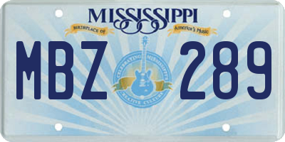 MS license plate MBZ289