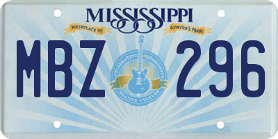 MS license plate MBZ296