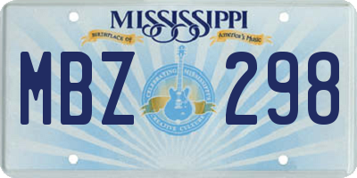 MS license plate MBZ298