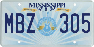 MS license plate MBZ305