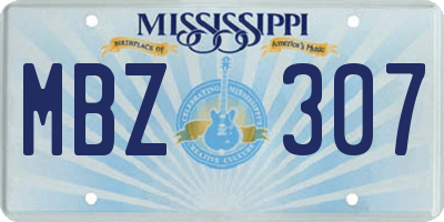 MS license plate MBZ307