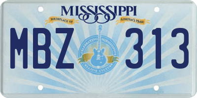 MS license plate MBZ313