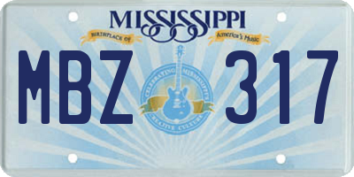 MS license plate MBZ317
