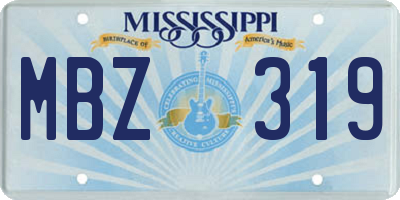 MS license plate MBZ319