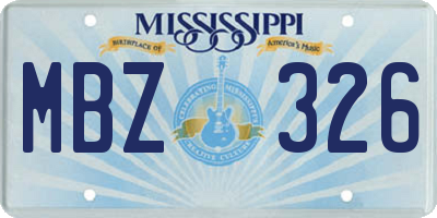 MS license plate MBZ326