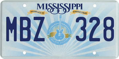 MS license plate MBZ328
