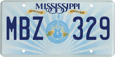 MS license plate MBZ329