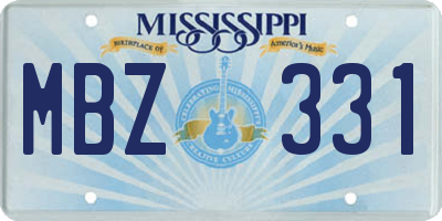 MS license plate MBZ331