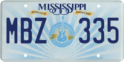 MS license plate MBZ335