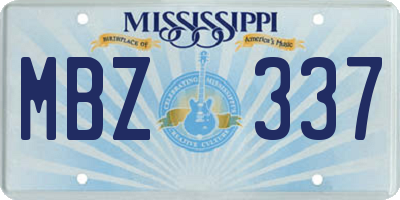 MS license plate MBZ337