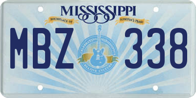 MS license plate MBZ338