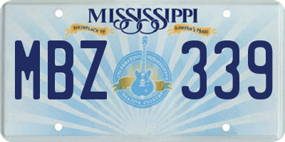 MS license plate MBZ339