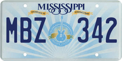 MS license plate MBZ342