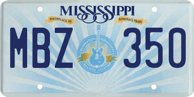 MS license plate MBZ350