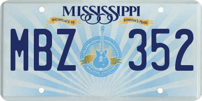 MS license plate MBZ352