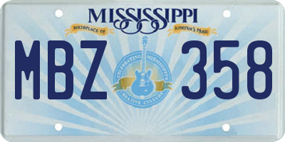 MS license plate MBZ358