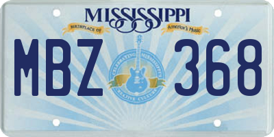 MS license plate MBZ368