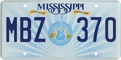 MS license plate MBZ370
