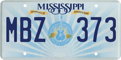 MS license plate MBZ373