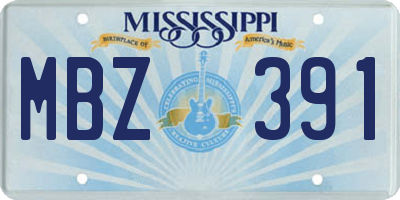 MS license plate MBZ391