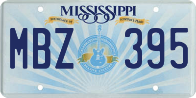 MS license plate MBZ395