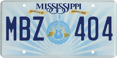 MS license plate MBZ404