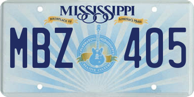 MS license plate MBZ405