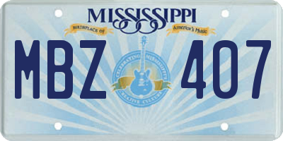 MS license plate MBZ407