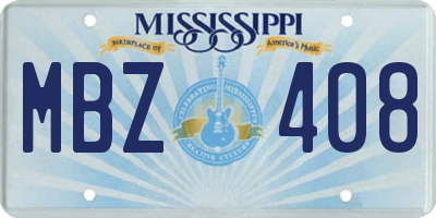 MS license plate MBZ408