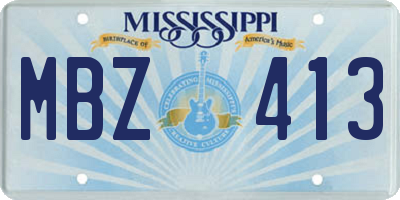 MS license plate MBZ413