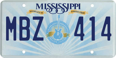 MS license plate MBZ414