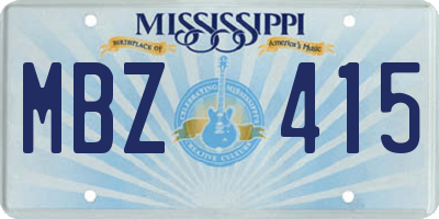 MS license plate MBZ415