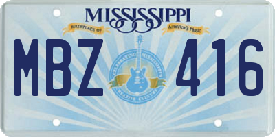 MS license plate MBZ416