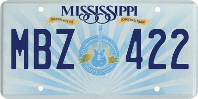MS license plate MBZ422