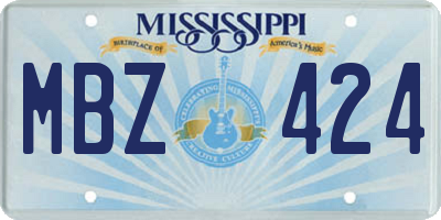 MS license plate MBZ424