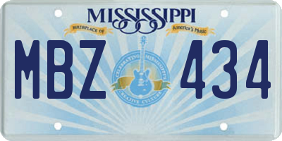 MS license plate MBZ434