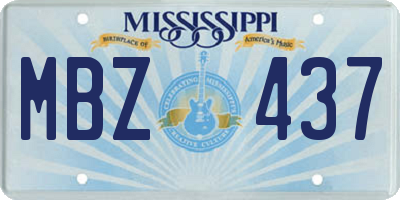 MS license plate MBZ437