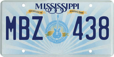 MS license plate MBZ438