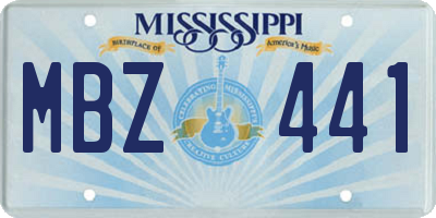 MS license plate MBZ441