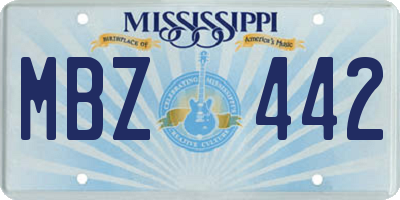 MS license plate MBZ442