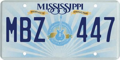 MS license plate MBZ447