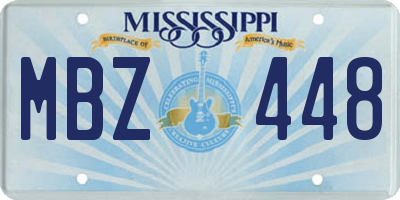 MS license plate MBZ448