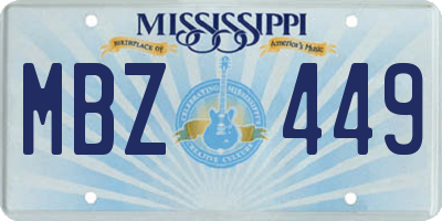 MS license plate MBZ449