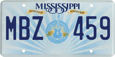 MS license plate MBZ459