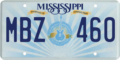 MS license plate MBZ460