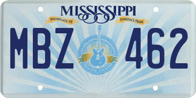 MS license plate MBZ462