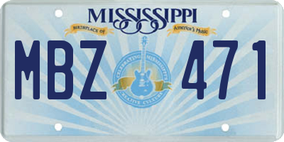 MS license plate MBZ471