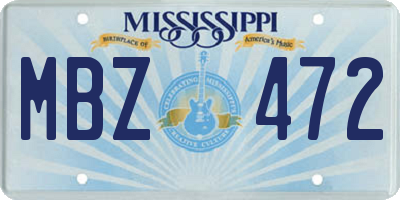 MS license plate MBZ472